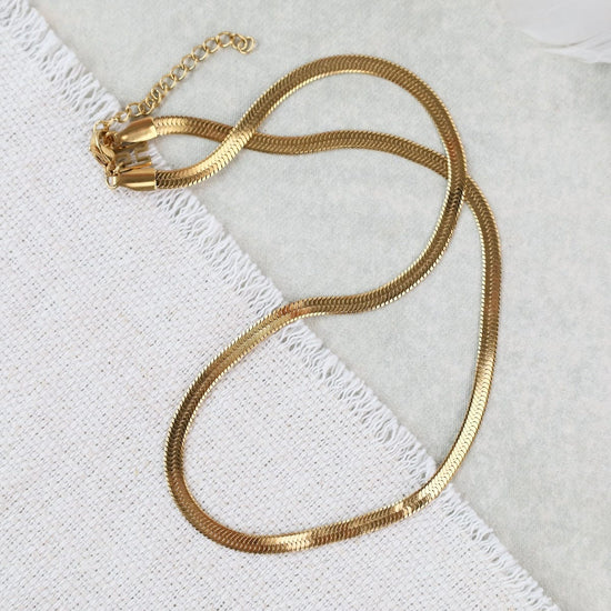 NKL-GPL Elza// The Flat Necklace - 18k gold plated stainle