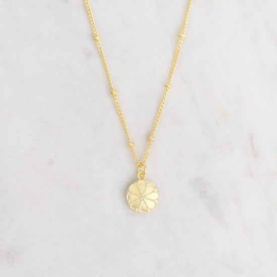 NKL-GPL Gold Disc with CZ Necklace