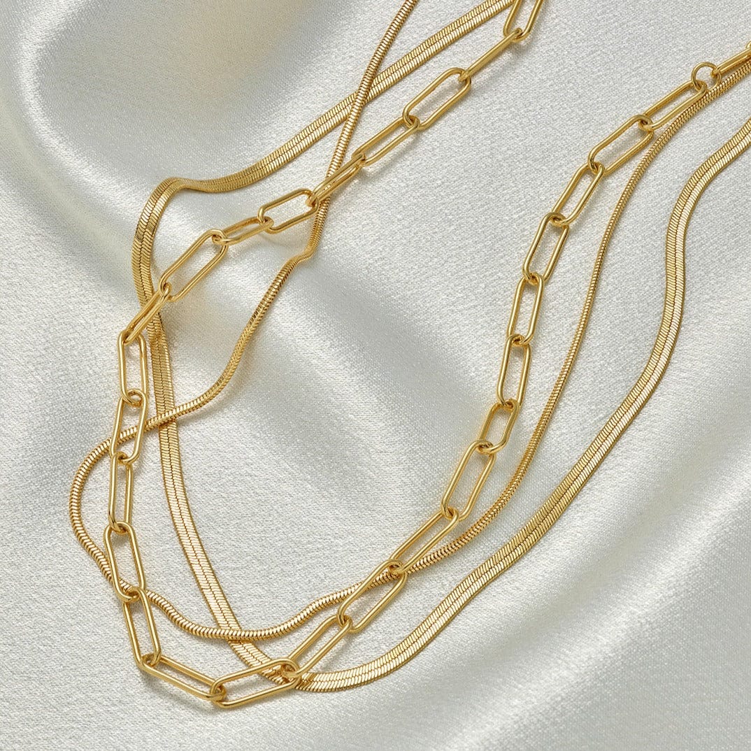 Gold Flat Snake Chain Necklace – Dandelion Jewelry