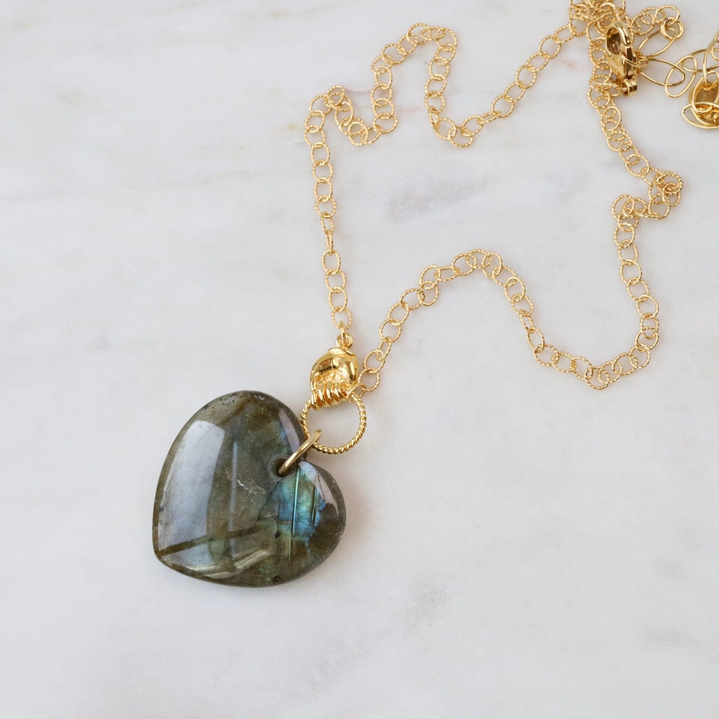 NKL-GPL Labradorite Heart In Hand Necklace
