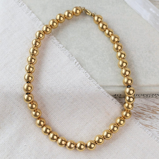 NKL-GPL PIA // The ball necklace - 18k gold plated stainle