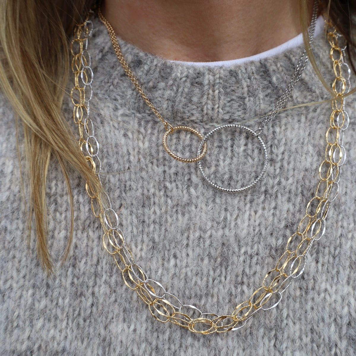 NKL-GPL Sterling Silver & Gold Plated Cara Necklace