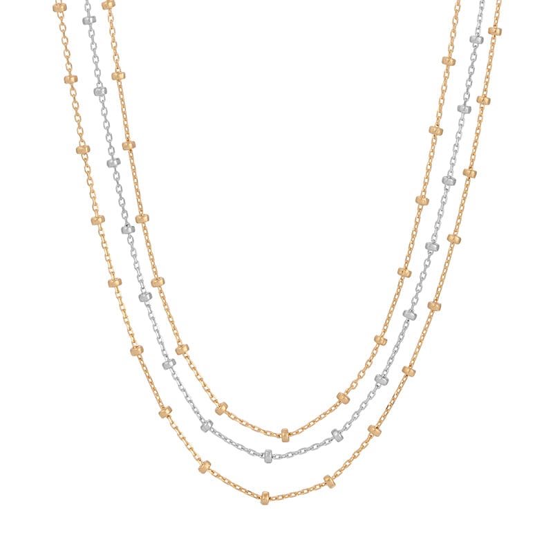 NKL-GPL Sterling Silver & Gold Plated Duet Necklace