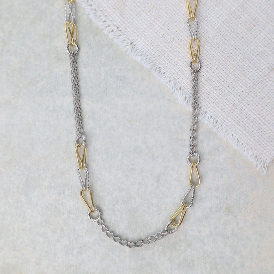 NKL-GPL Sterling Silver & Yellow Gold Plated Bobbie Necklace