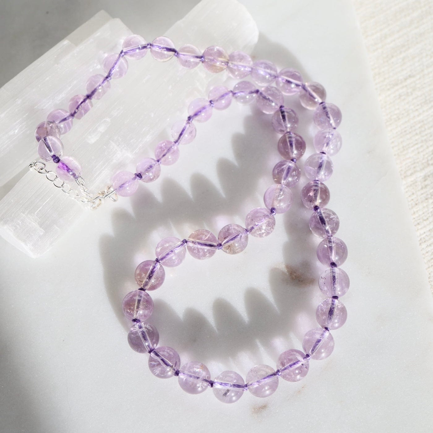 Hand Knotted Amethyst Necklace – Dandelion Jewelry