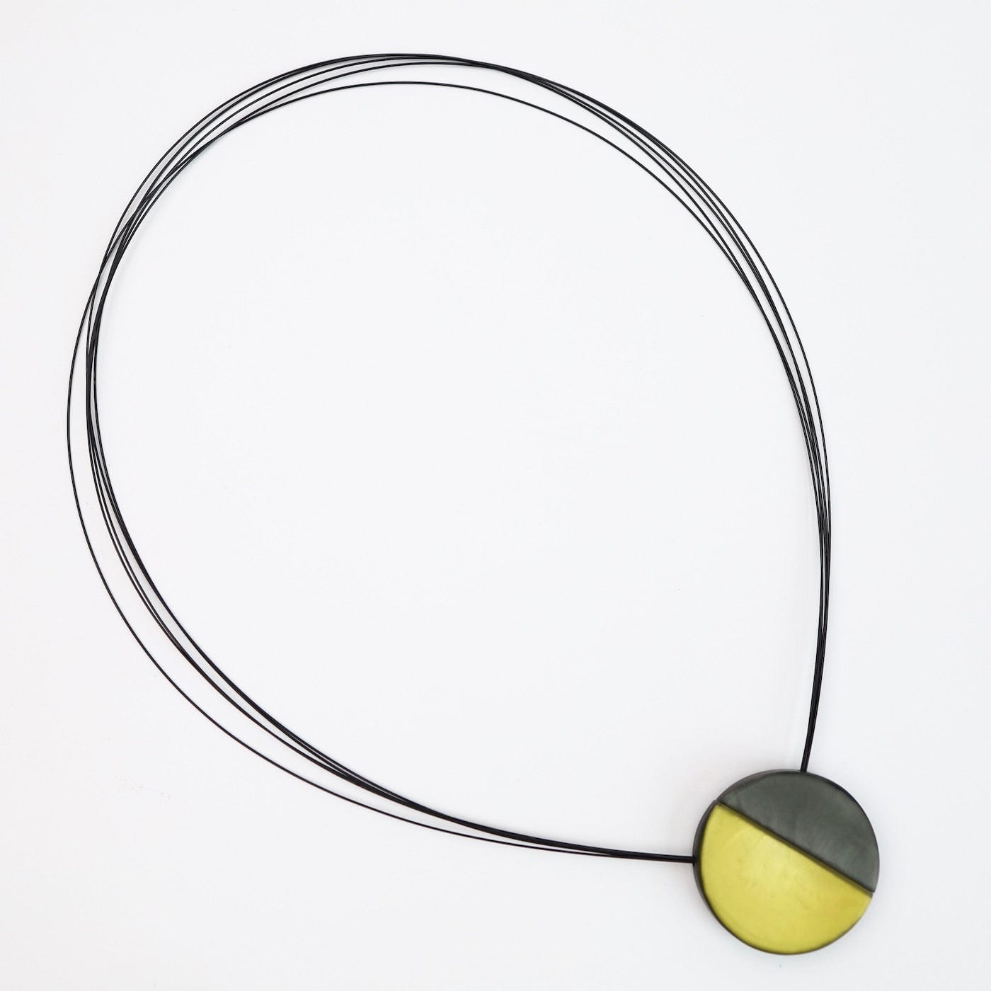 NKL-JM Yellow and Grey Two Tone Magnetic Pendant