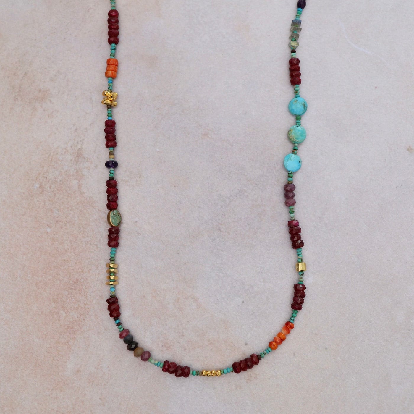 NKL Long Ruby Circus Train Necklace