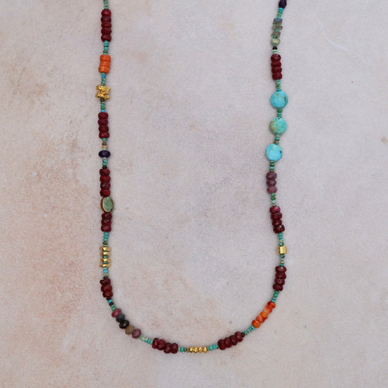 NKL Long Ruby Circus Train Necklace