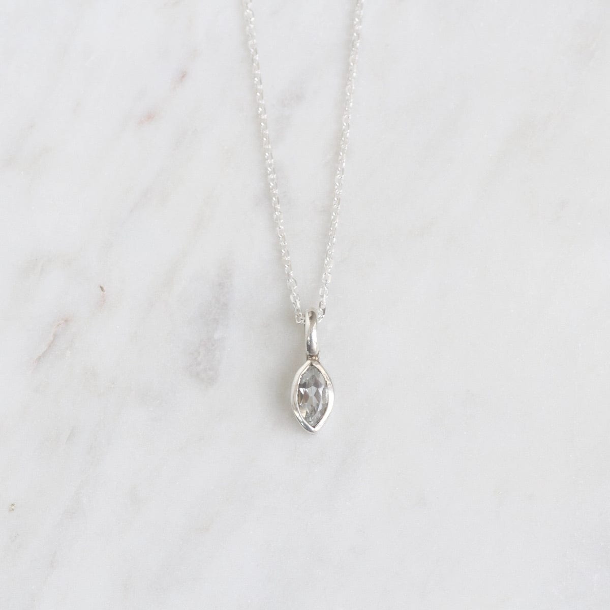 NKL Marquise White Topaz Pendant