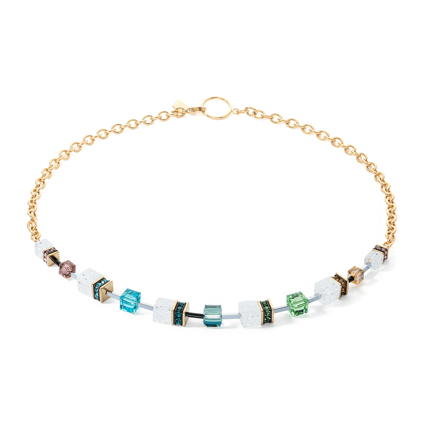 NKL Multicolor Chain GeoCube Iconic Necklace