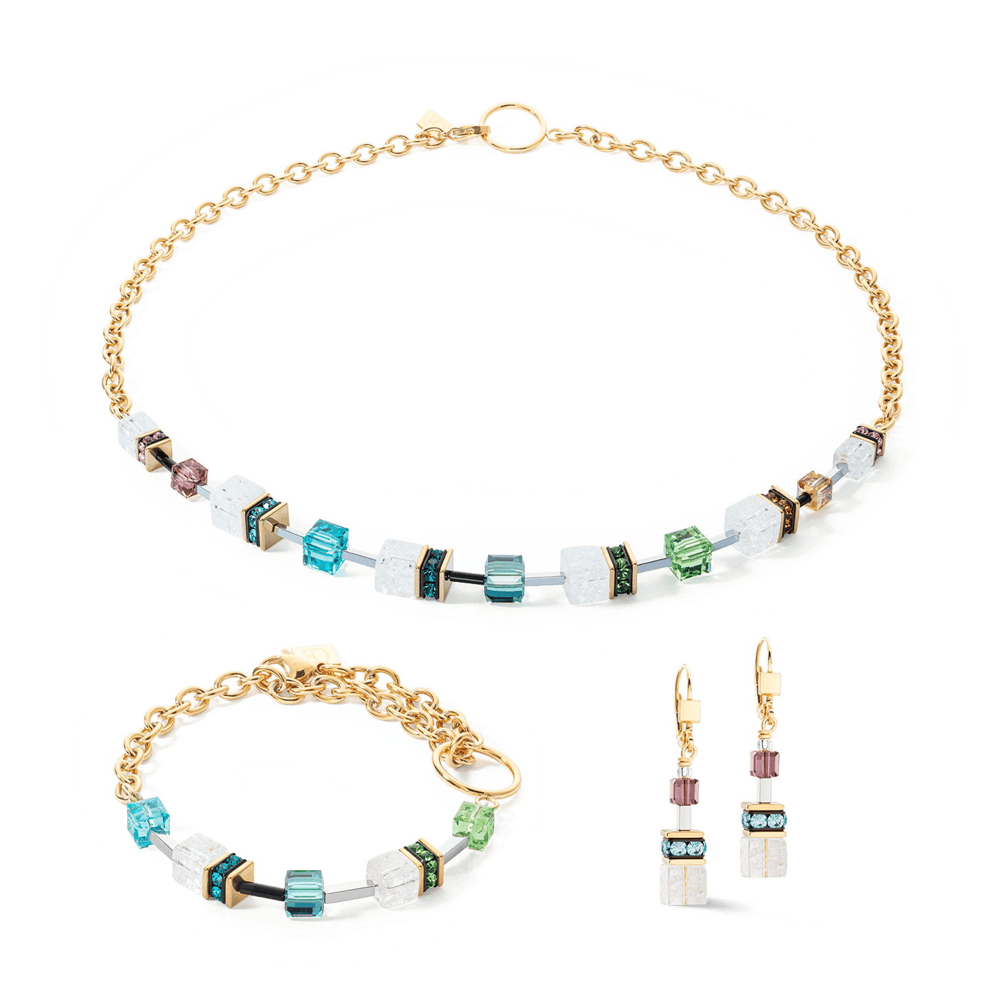 NKL Multicolor Chain GeoCube Iconic Necklace