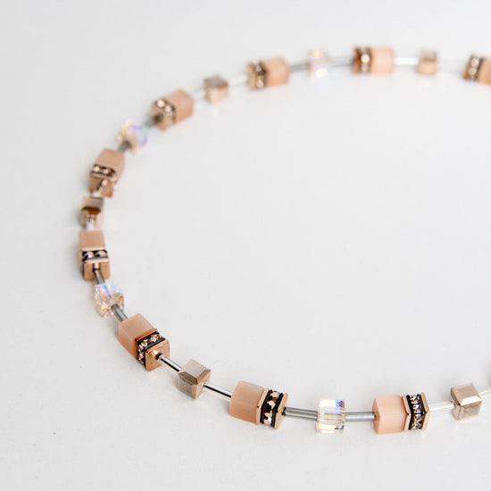 NKL Peach Geo Cube Necklace