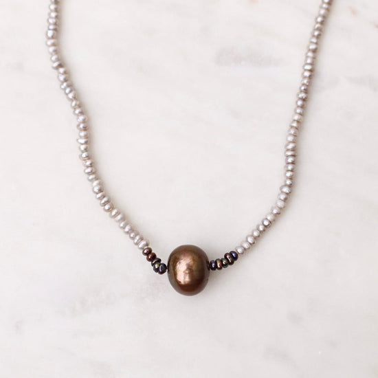 NKL Petite Grey Pearl Necklace
