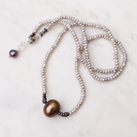 NKL Petite Grey Pearl Necklace