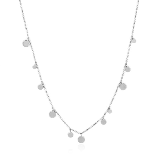 NKL Silver Geometry Mixed Discs Necklace