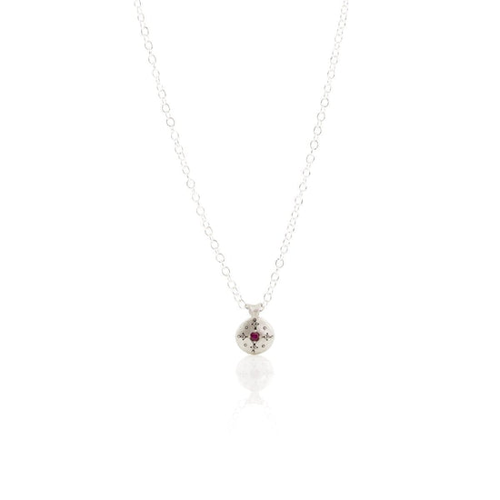 NKL Silver Lights Charm Pendant with Ruby