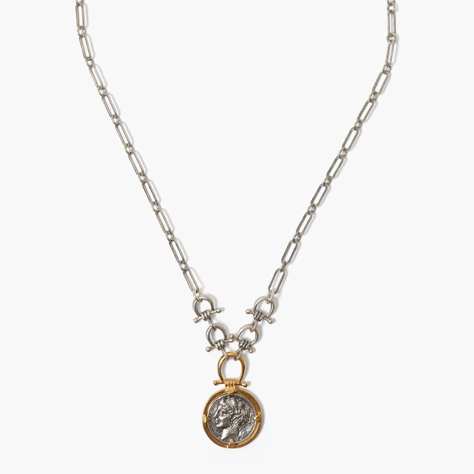 NKL Silver Mix Imperatrice Coin Necklace