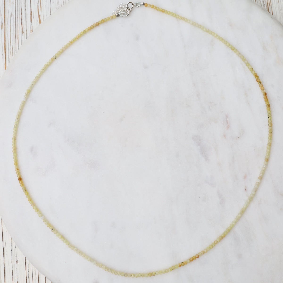 NKL Simple Stone Necklace - Yellow Jade