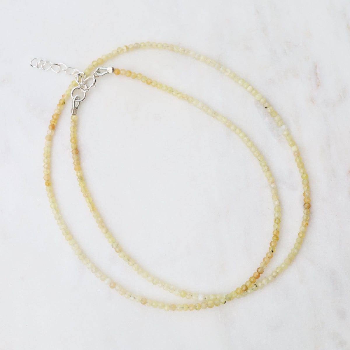NKL Simple Stone Necklace - Yellow Jade