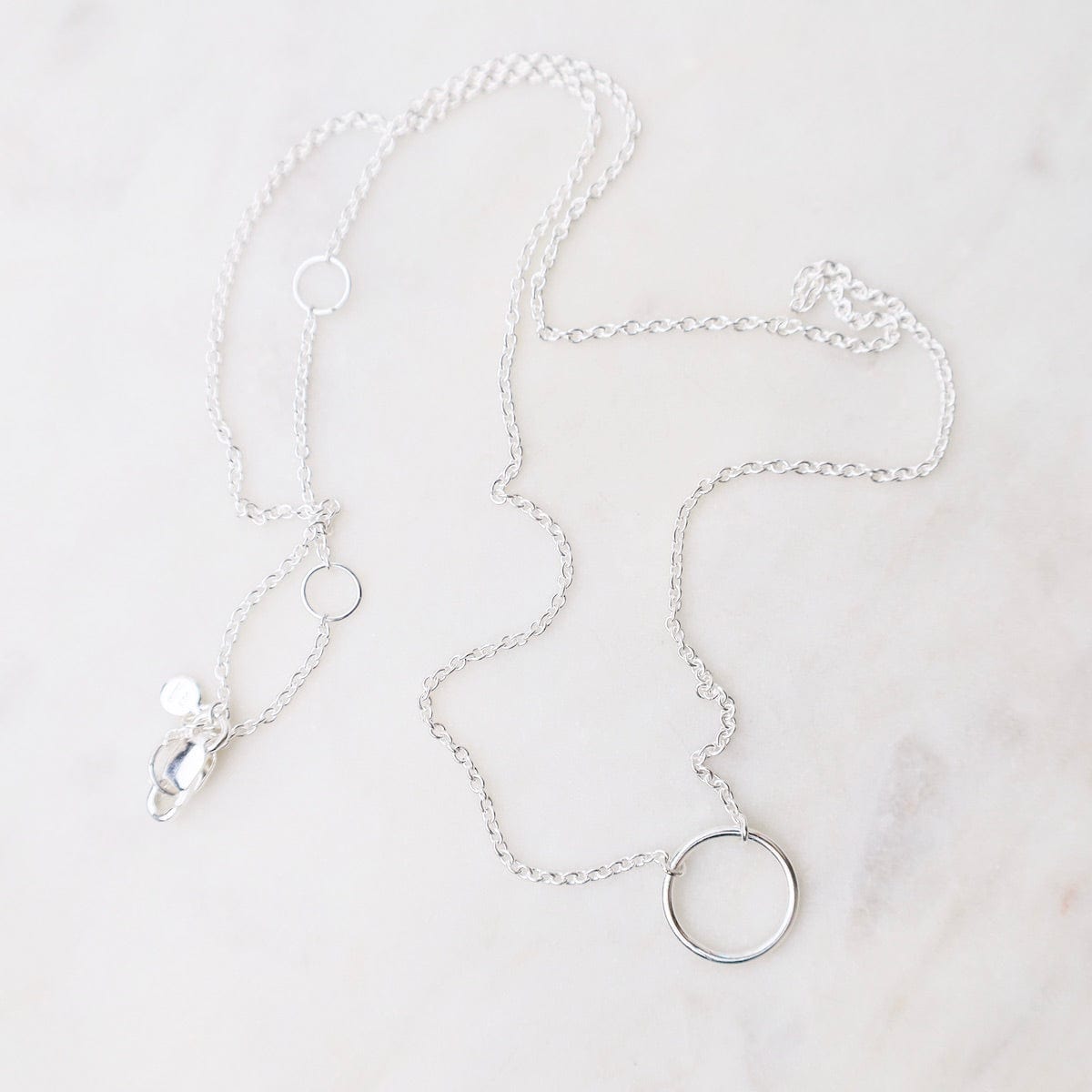 Small Circle Necklace Sterling Silver Dandelion Jewelry