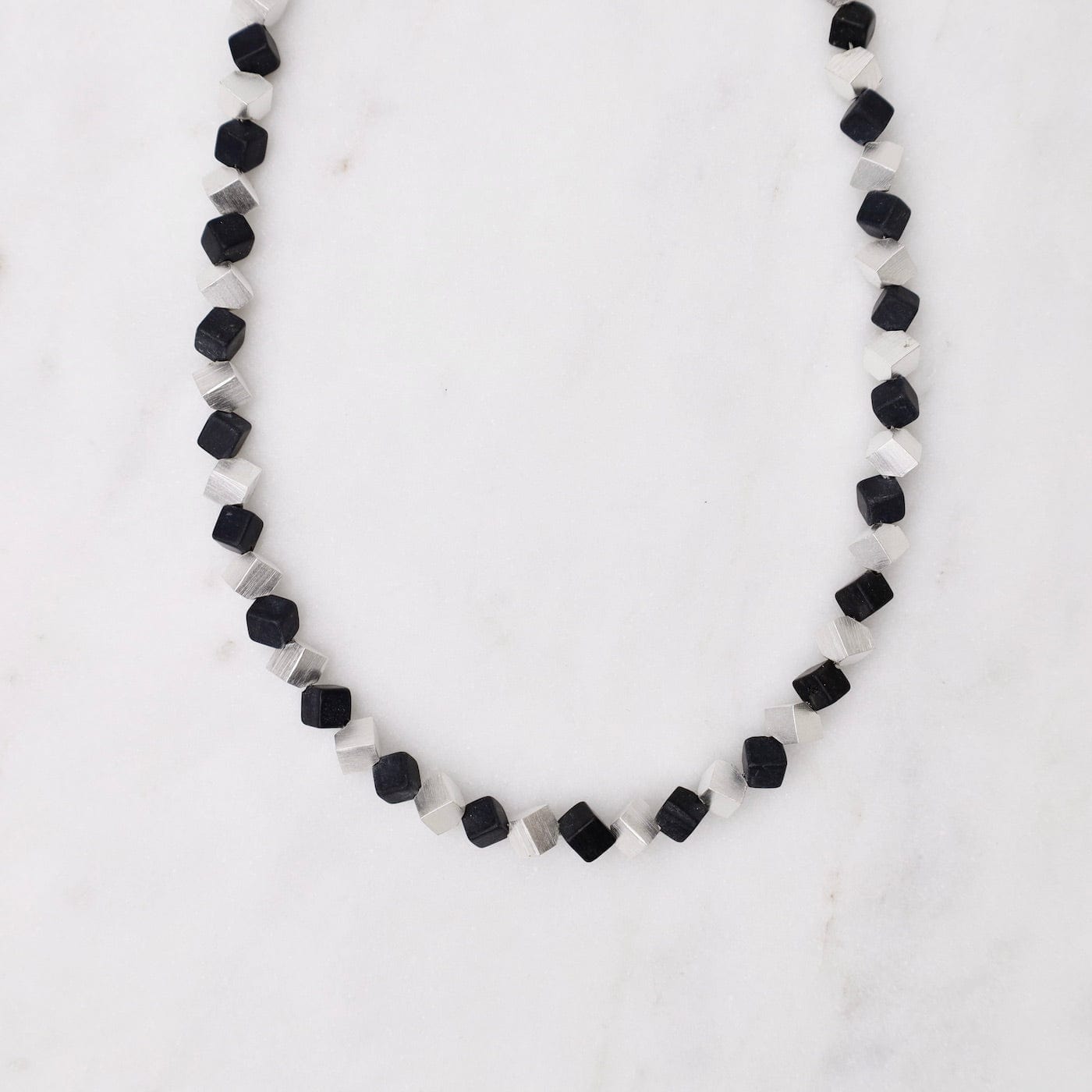 Small Cube and Onyx Necklace – Dandelion Jewelry