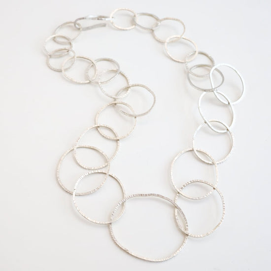 NKL Sterling Silver Handmade Oval Chain Necklace