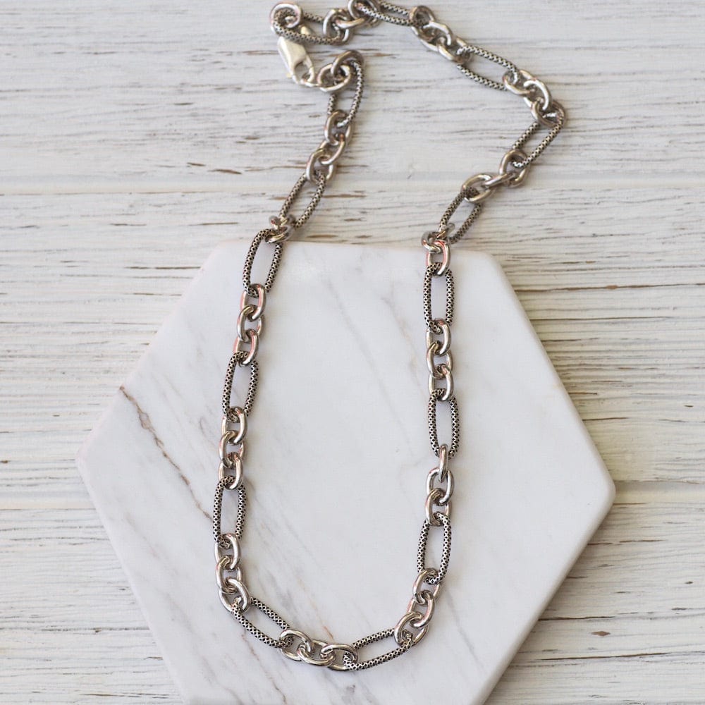 Heavy textured sterling silver link chain good