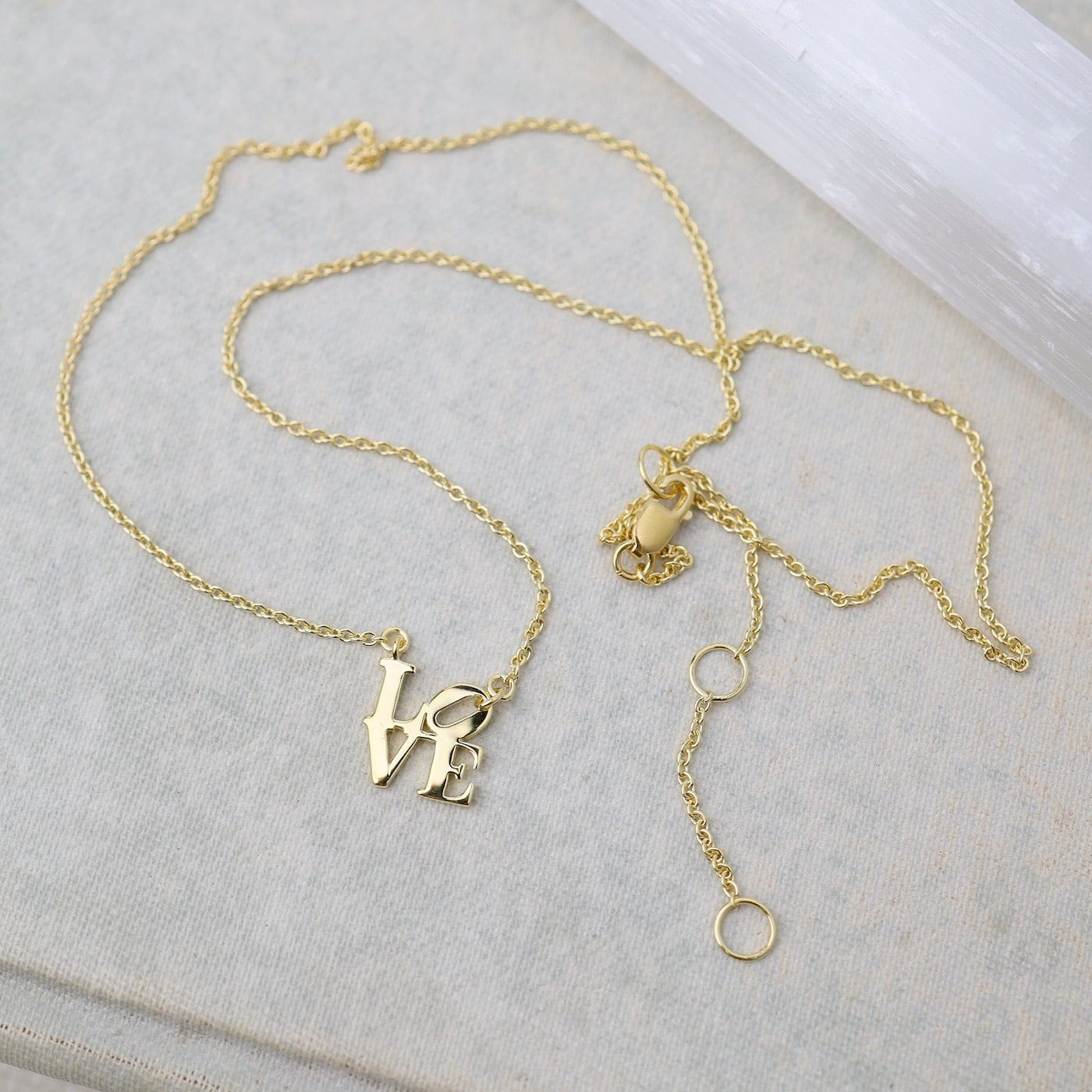 NKL-VRM Gold Vermeil Polished Mini LOVE Necklace