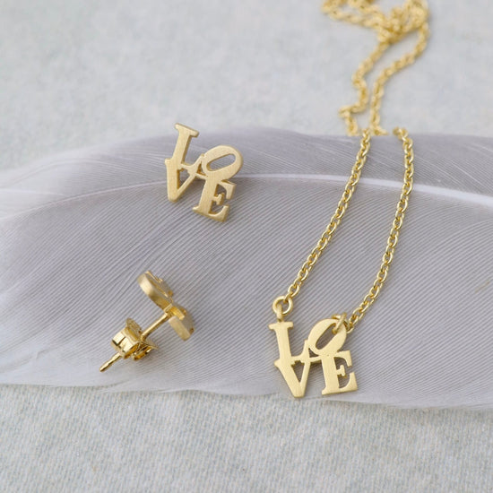NKL-VRM Matte Gold Vermeil Extra Petite LOVE Necklace