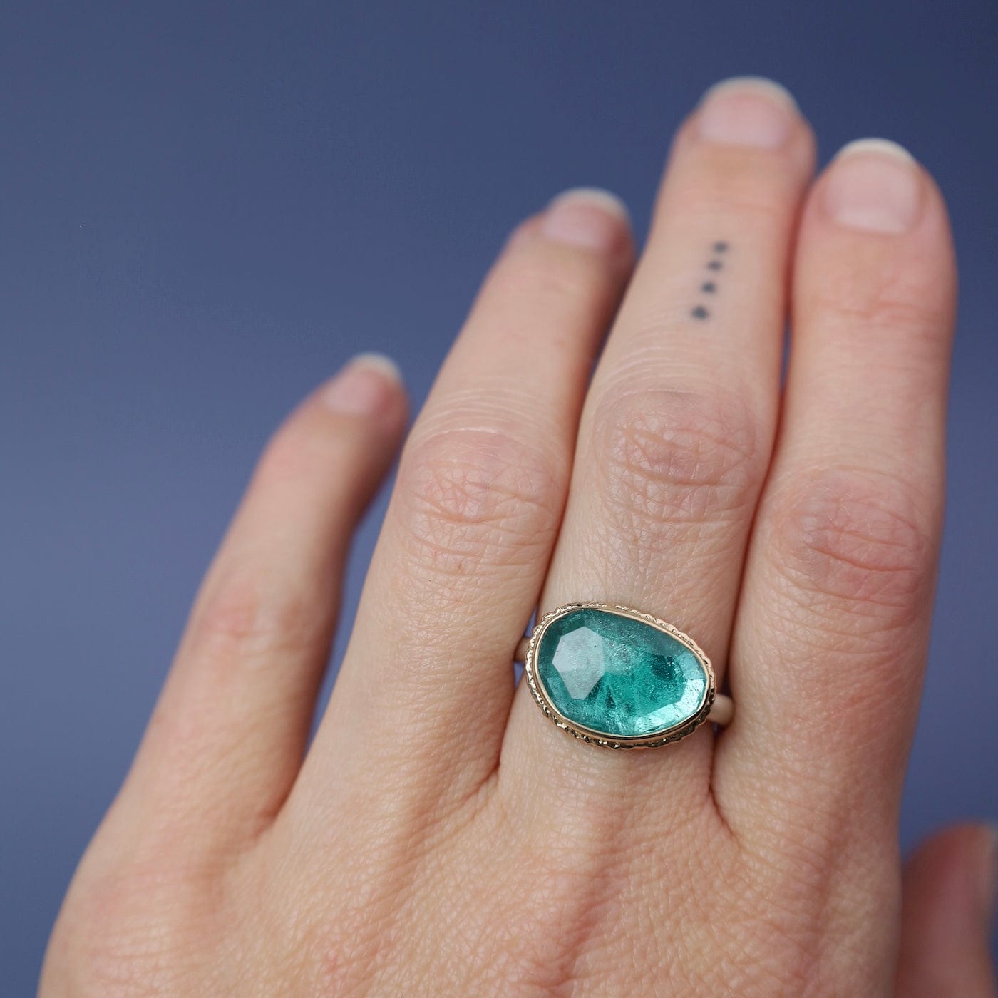 Jamie Joseph Asymmetrical Faceted Emerald Ring – Dandelion Jewelry