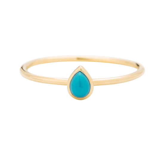 RNG-9K Turquoise Stacking Ring - Pear Cut