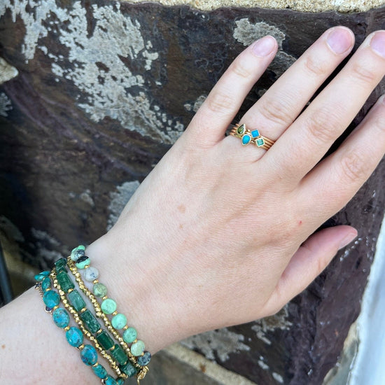 RNG-9K Turquoise Stacking Ring - Pear Cut