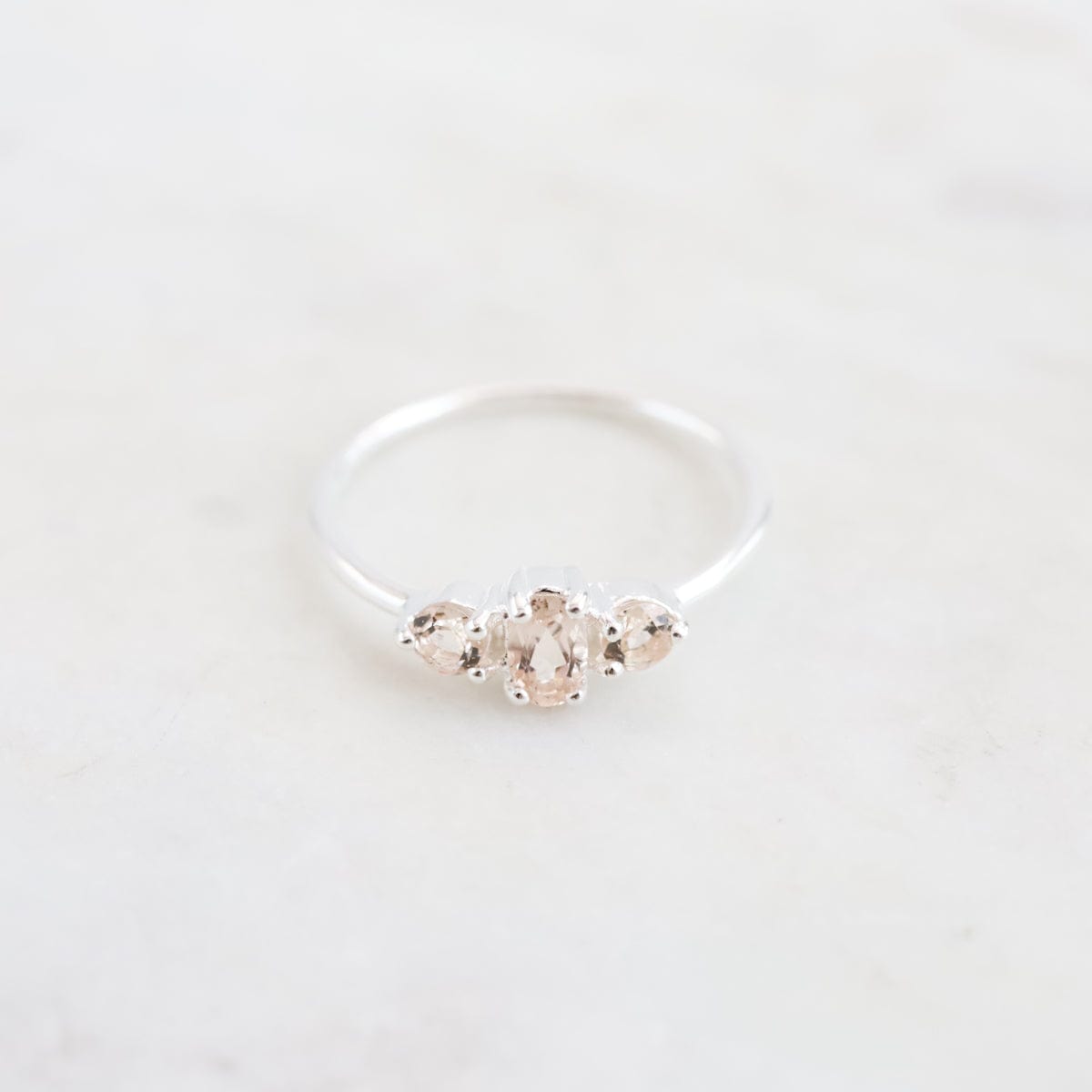 Sterling Silver Claw Set Stone Morganite Ring – Dandelion Jewelry