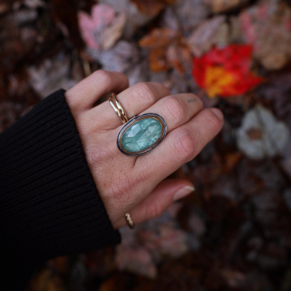 Sky Blue Kyanite Extra Large Crescent Rim Ring – Dandelion