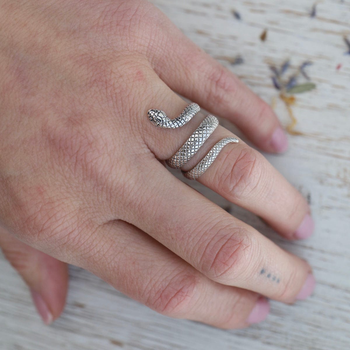 Silver Coil Snake Band – Dandelion Jewelry