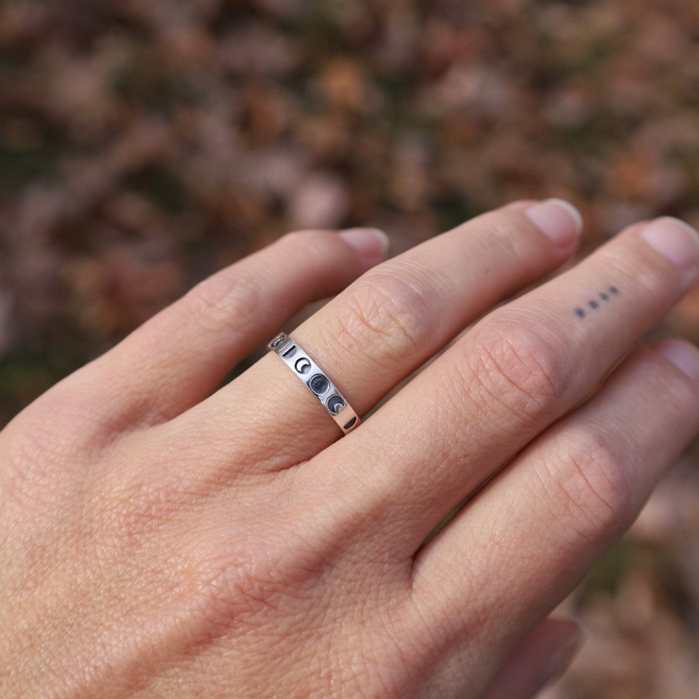 Sterling Silver Moon Phase Band – Dandelion Jewelry
