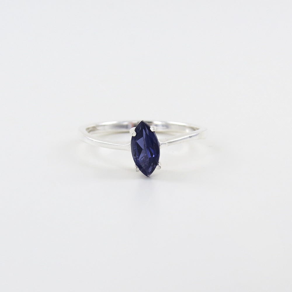 RNG Sterling Silver Ring with Single Marquise Iolite