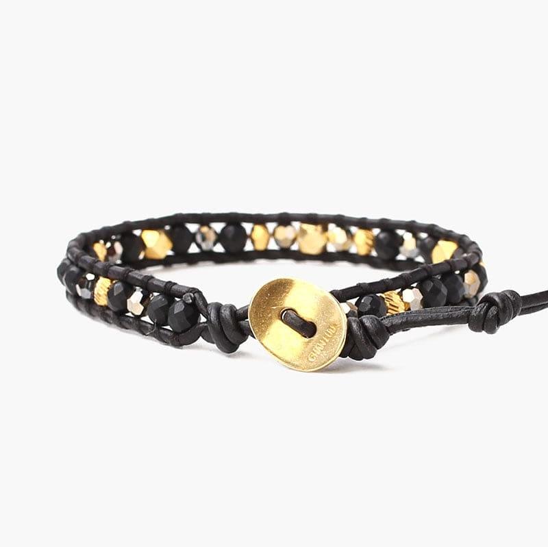 18K Gold Plated Sterling Silver Matte Onyx 6