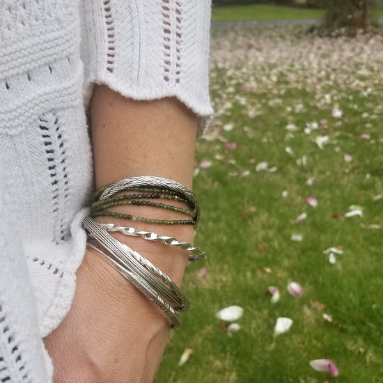 Beaded Silver Bangle Wrap Bracelet For Her, Layered Bohemian Bracelets With  Natural Stone, Jewellery Gifts For Women Ladies | Fruugo NO