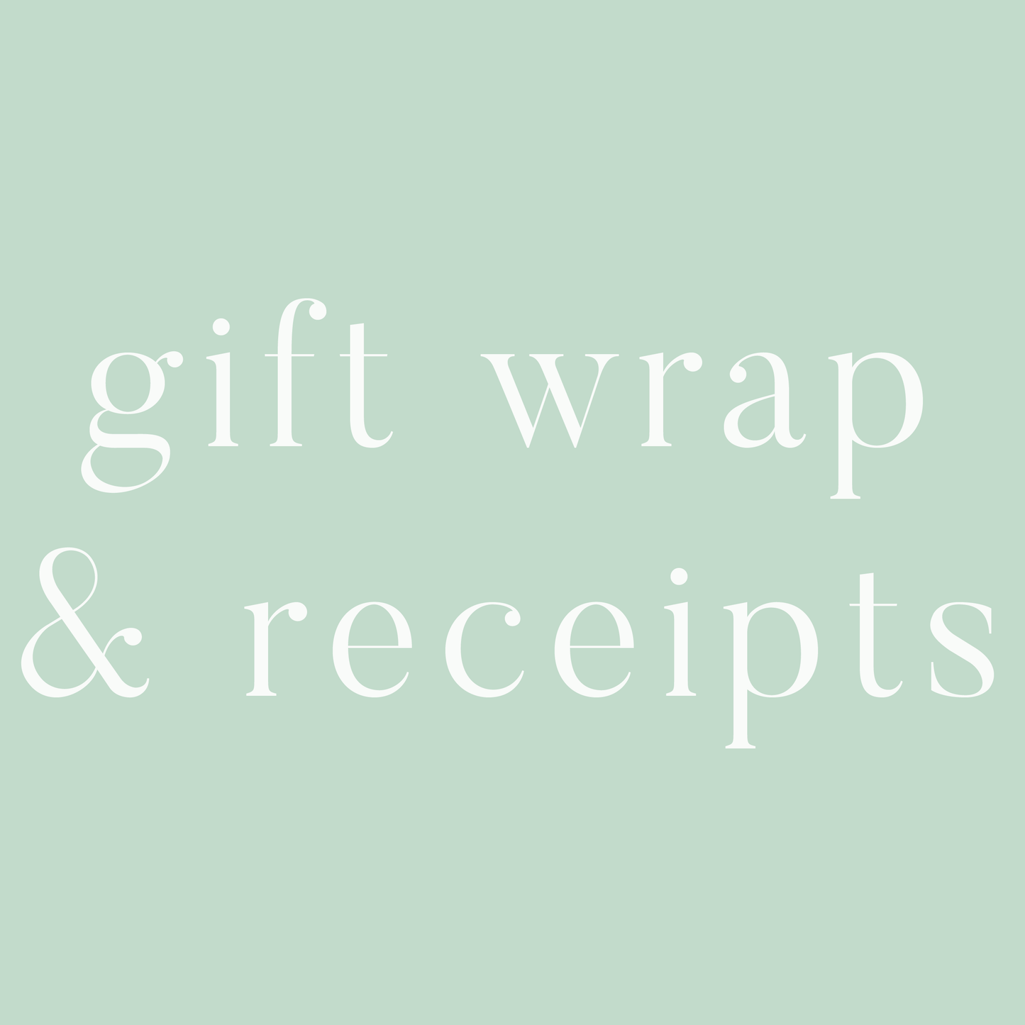 Gift Wrapping & Gift Receipts