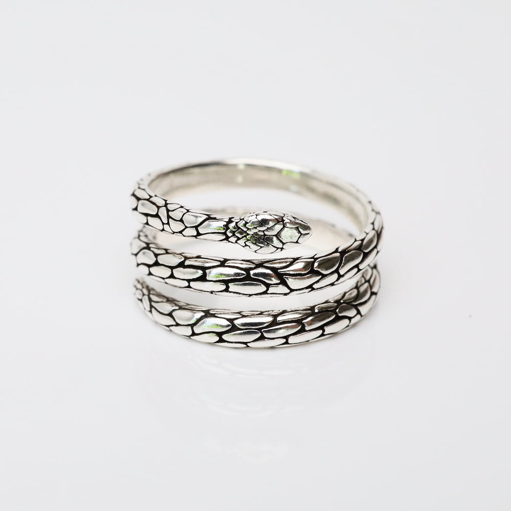 Sterling Silver Three Wrap Snake Band Ring