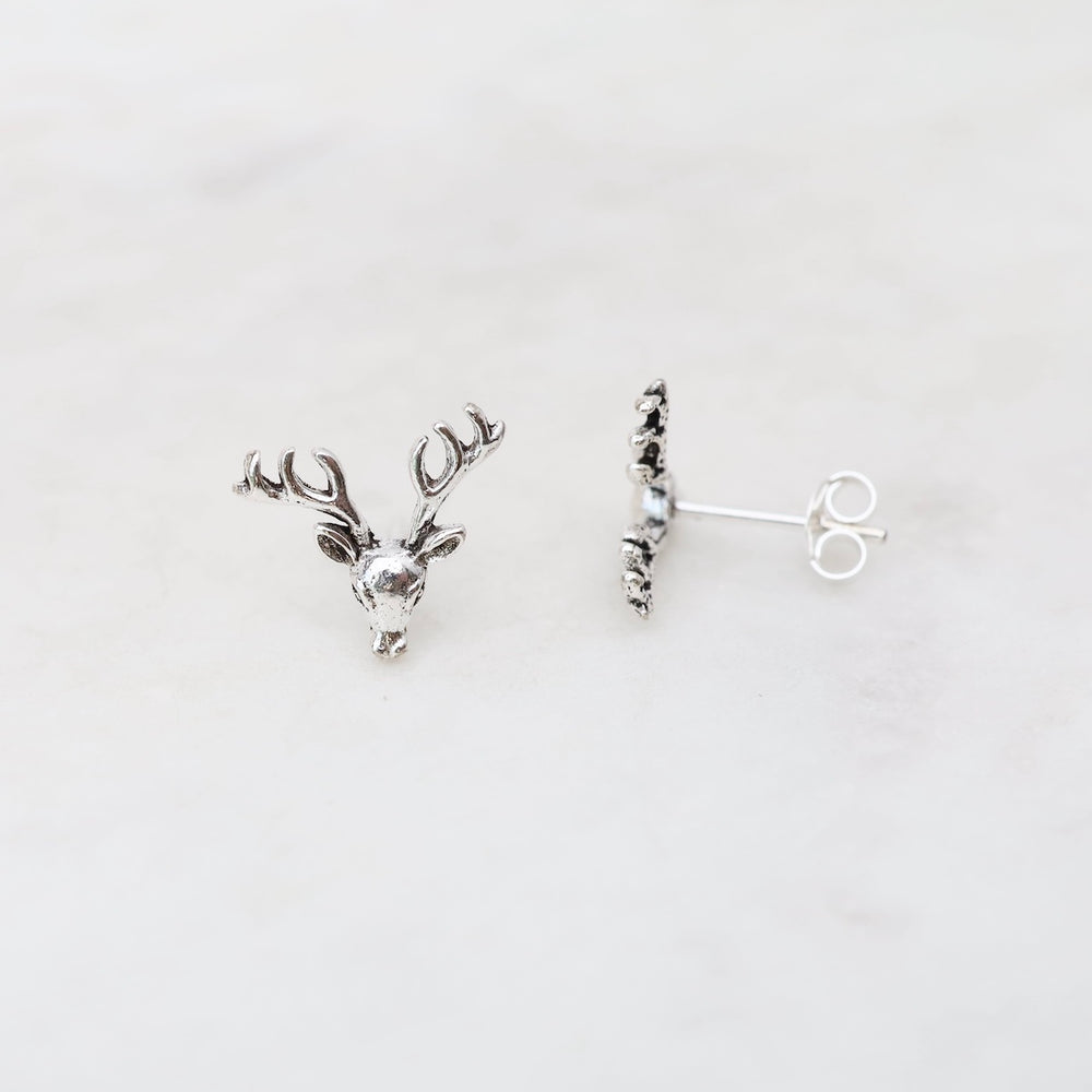 
                  
                    Sterling Silver Reindeer Head Post Earrings
                  
                