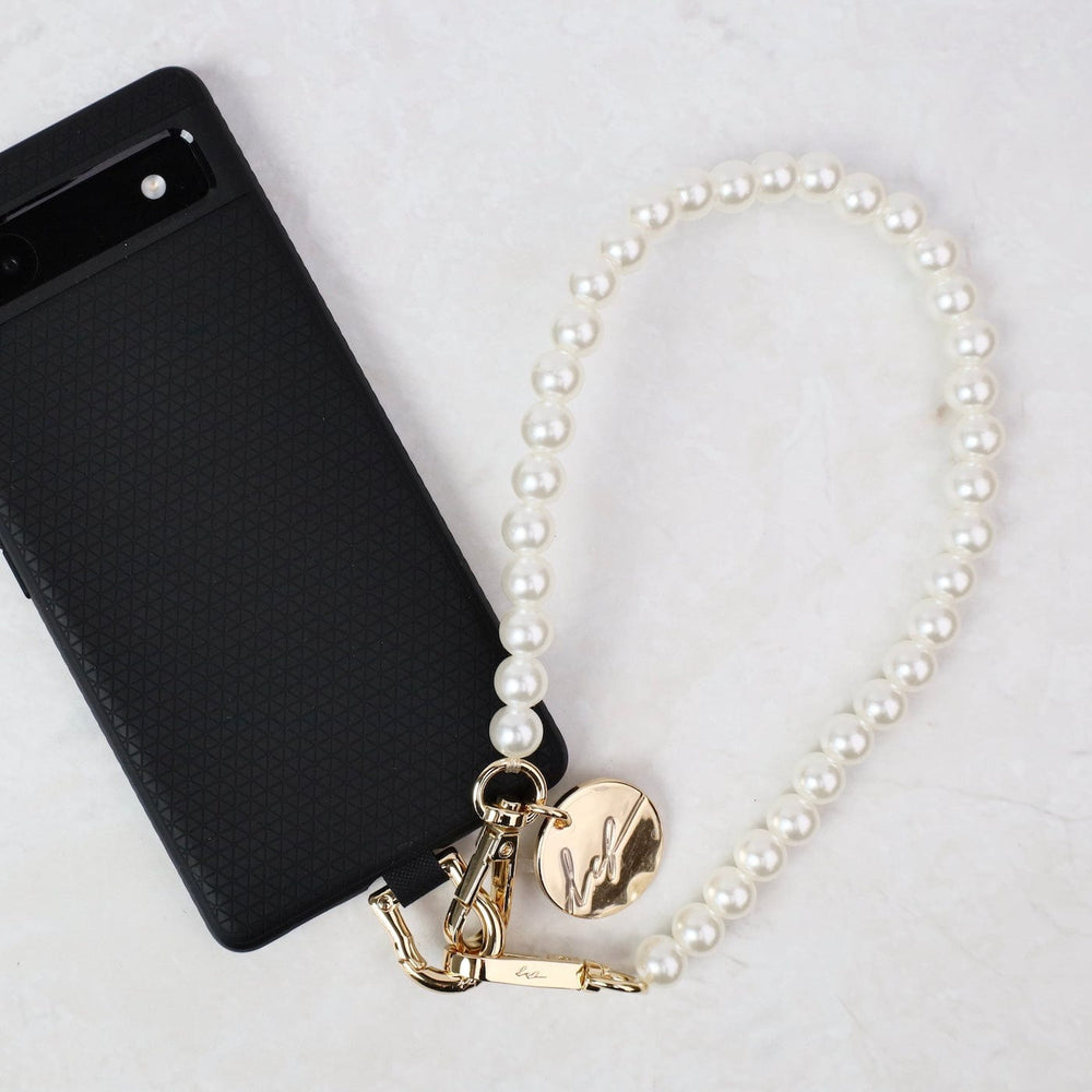 ACC Agathe 40cm Resin Pearls - White Cell Phone Wristl