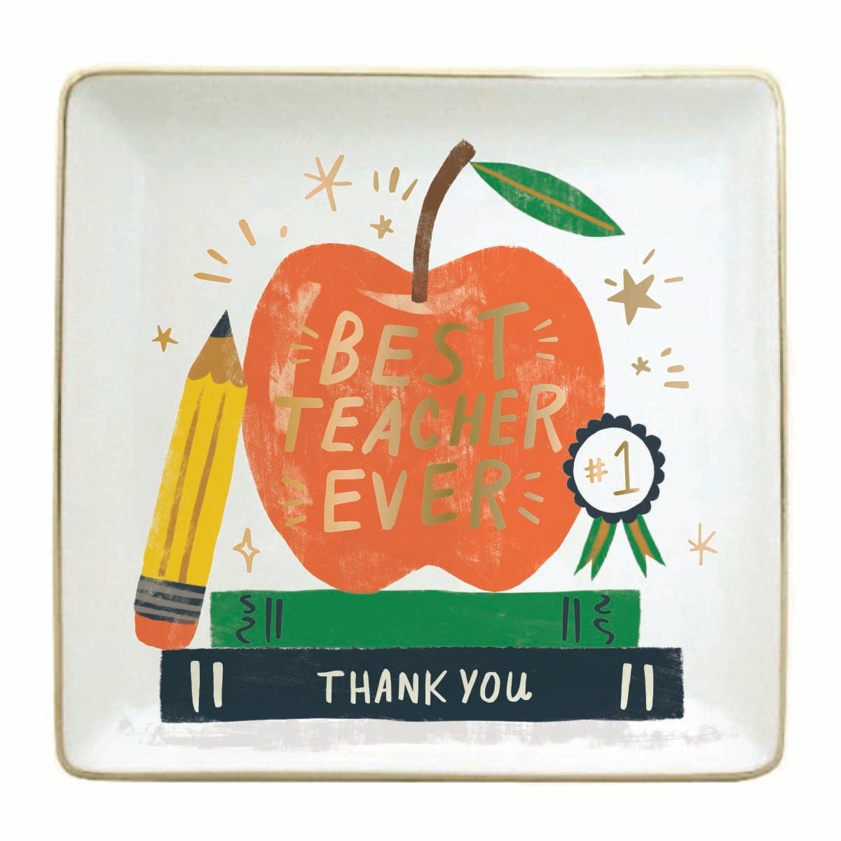 ACC Best Teacher Ever Ceramic Trinket Tray