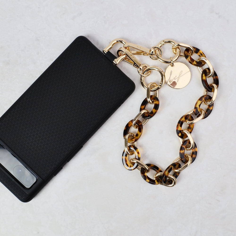 ACC Cassy 40cm Tortoise & Chain  Cell Phone Wristlet