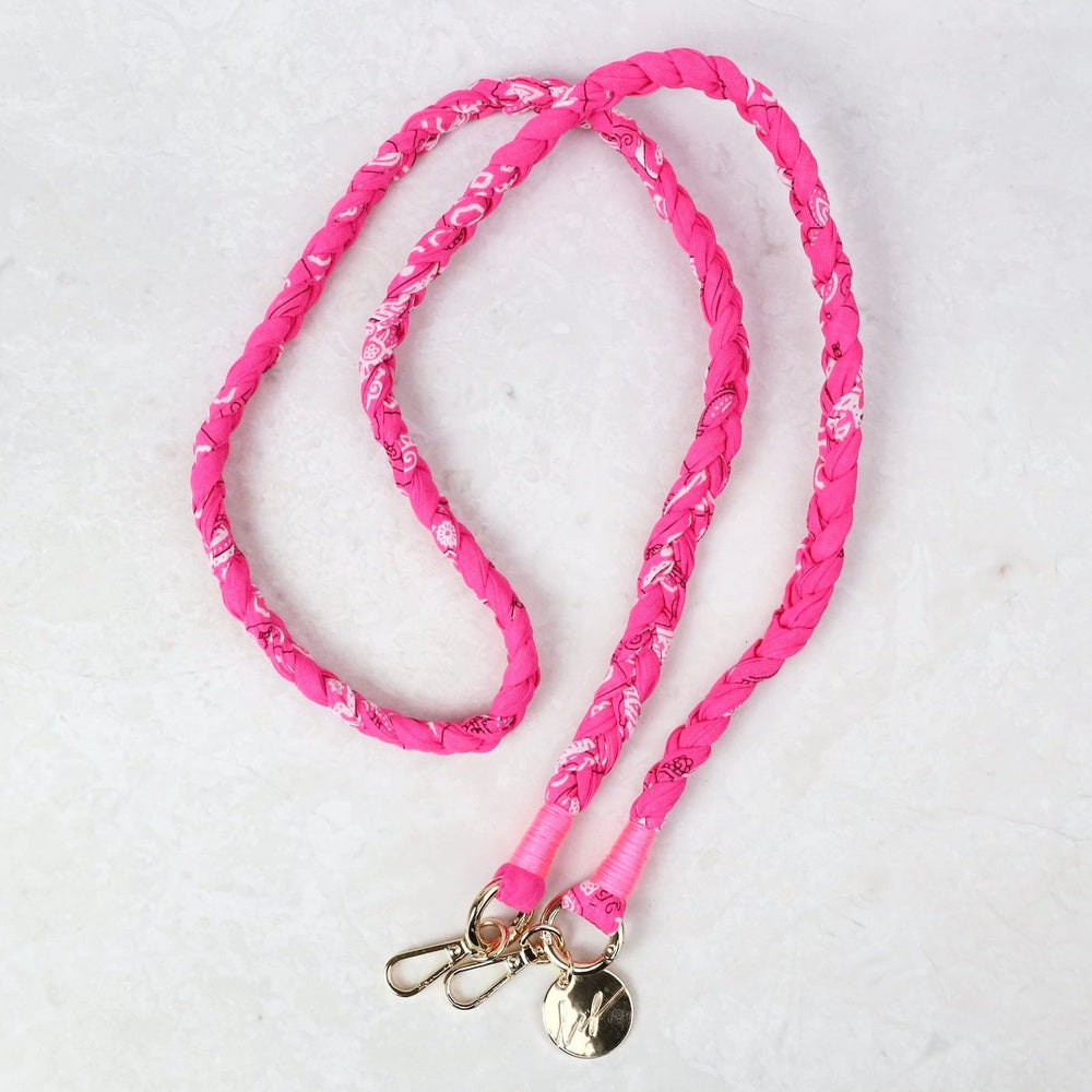 ACC Della 120cm Braided Bandana - Hot Pink Cell Phone