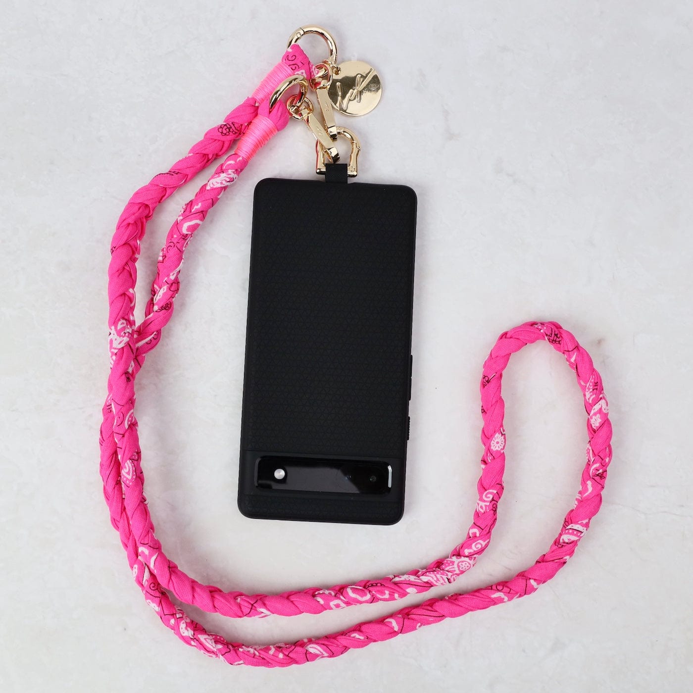 ACC Della 120cm Braided Bandana - Hot Pink Cell Phone