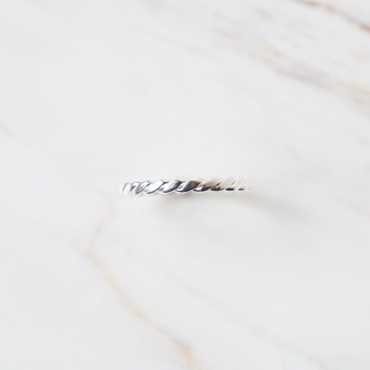 RNG Flat Twisted Stacking Ring - Sterling Silver