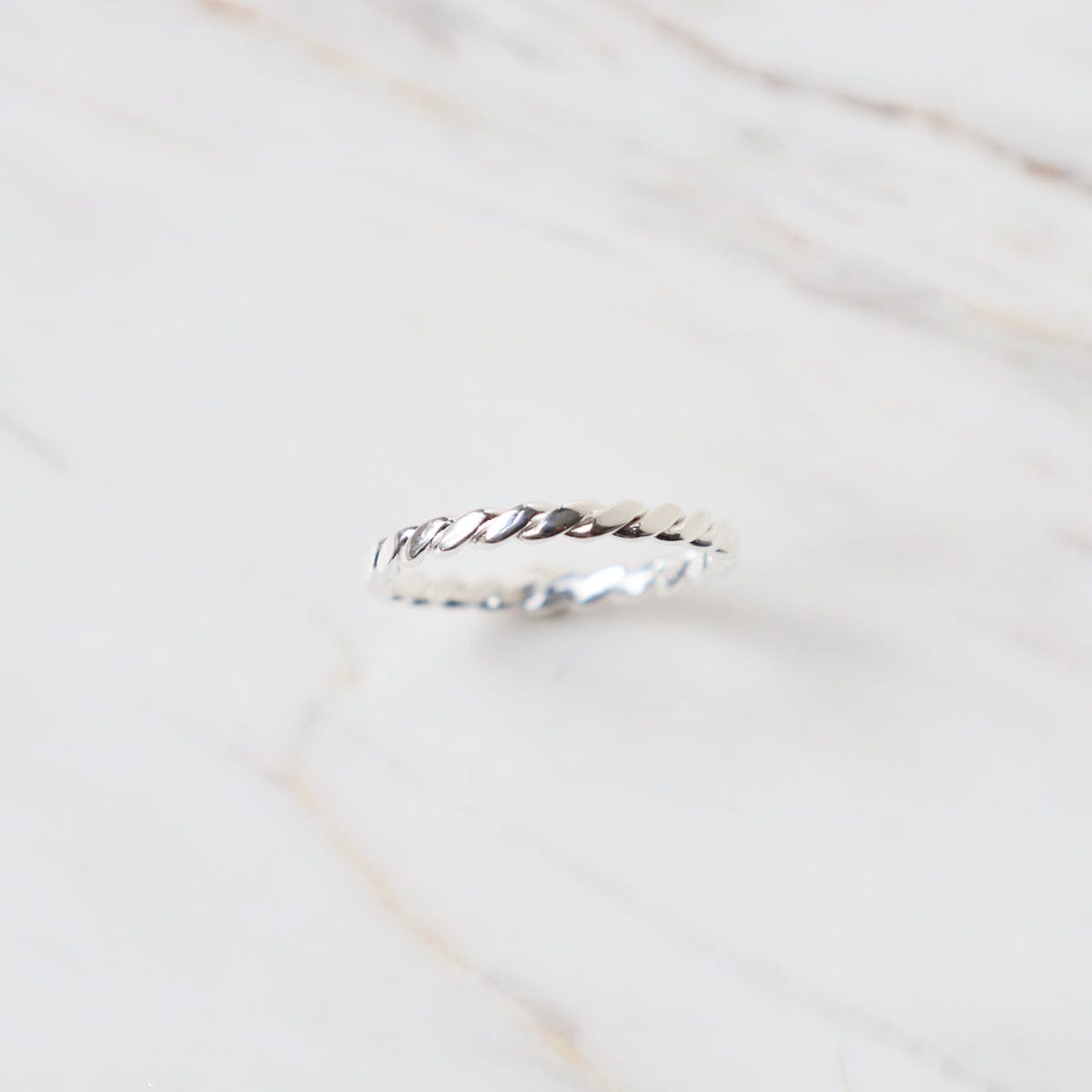 RNG Flat Twisted Stacking Ring - Sterling Silver