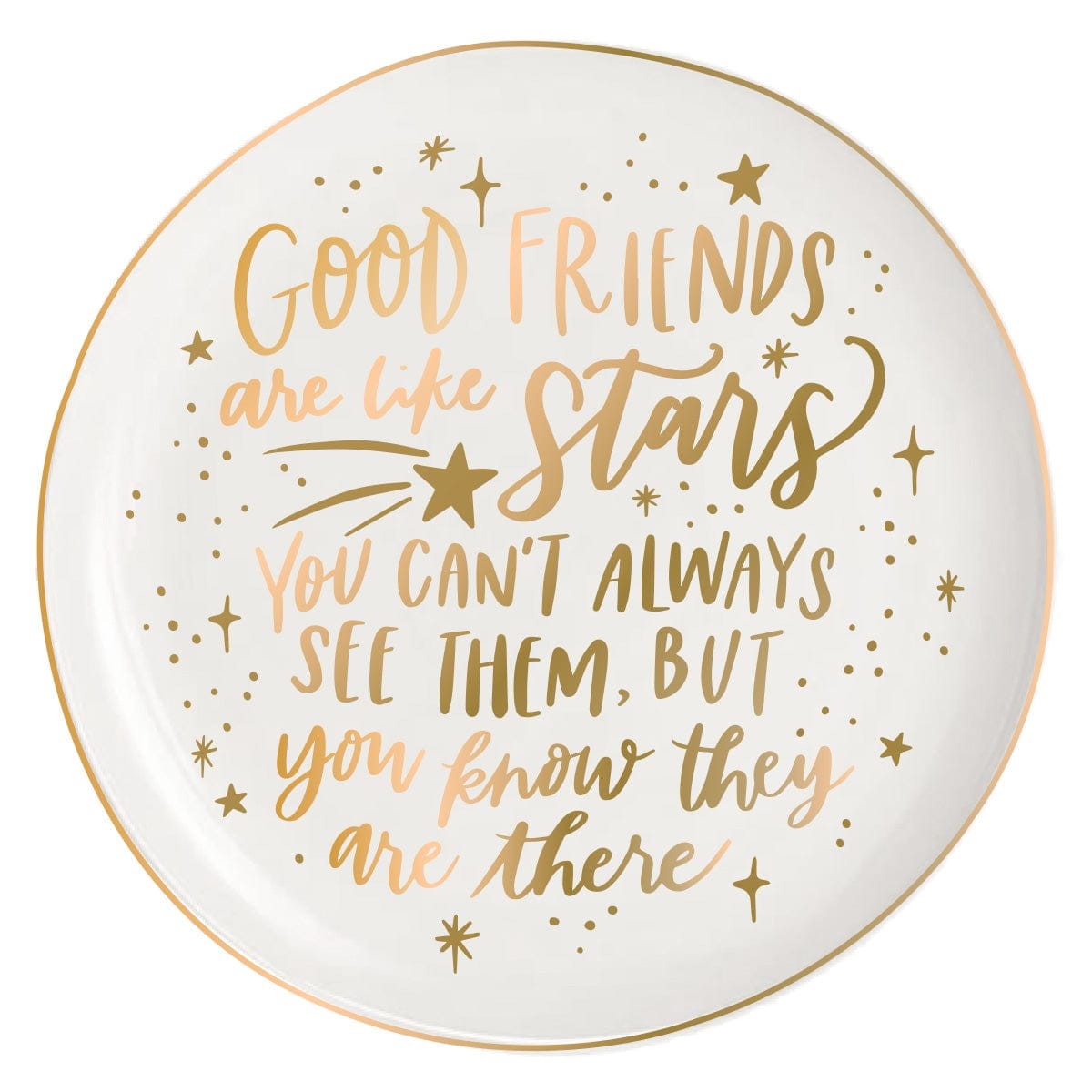 ACC Good Friends are Like Round Ceramic Trinket Tray